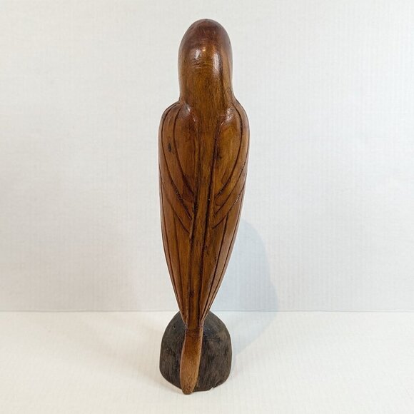 Handcrafted Wooden Parrot Sculpture - Picture 4 of 5